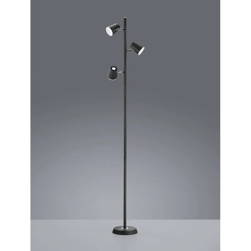 TRIO Lampadaire intérieur noir mat et blanc NARCOS - Pas cher