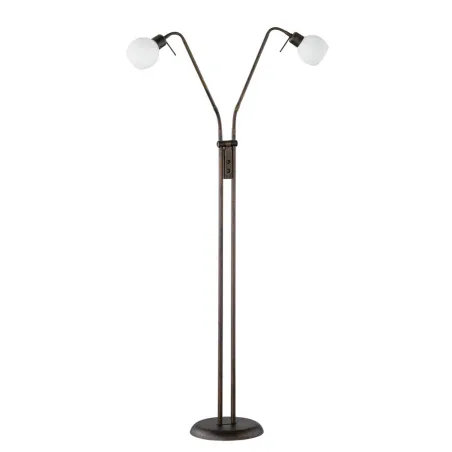 TRIO Lampadaire intérieur rouille antique et blanc FREDDY - Pas cher