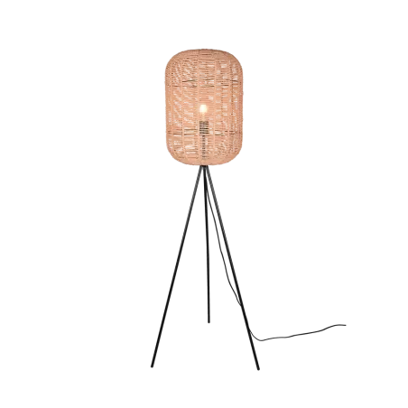 TRIO Lampadaire intérieur noir mat et brun RUNA - Pas cher