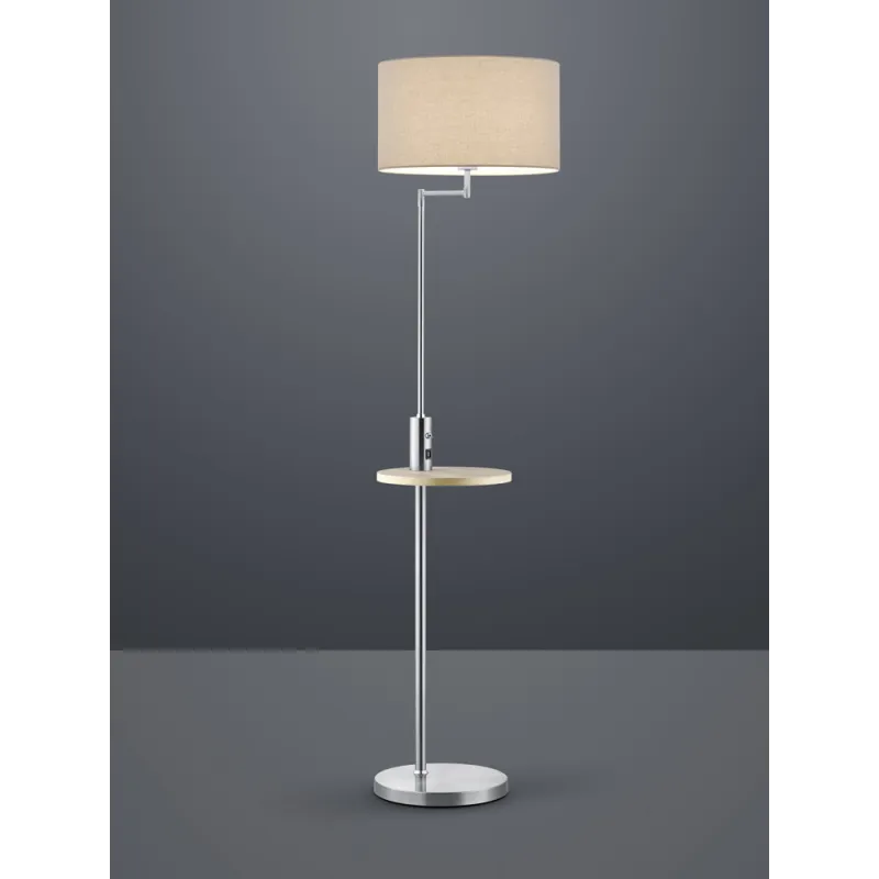TRIO Lampadaire intérieur nickel mat et gris CLAAS - Pas cher