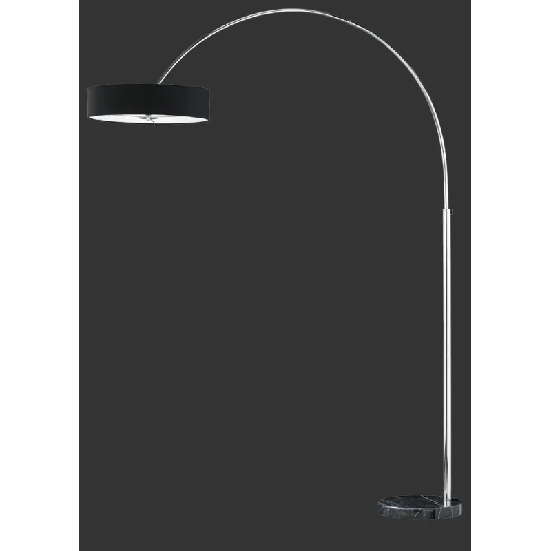 TRIO Lampadaire intérieur chrome et noir PEREZ - Pas cher