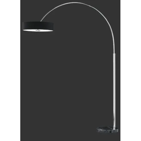 TRIO Lampadaire intérieur chrome et noir PEREZ - Pas cher