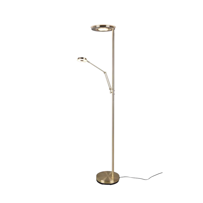 TRIO Lampadaire intérieur laiton mat et noir BARRIE - Pas cher
