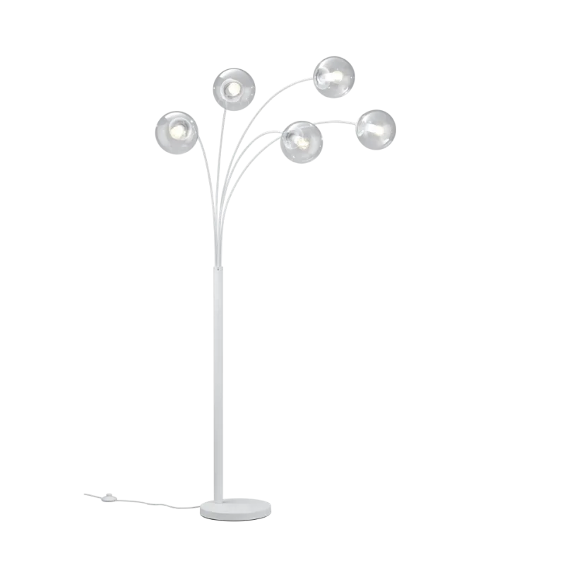 TRIO Lampadaire intérieur blanc mat et transparent claire BALINI - ...