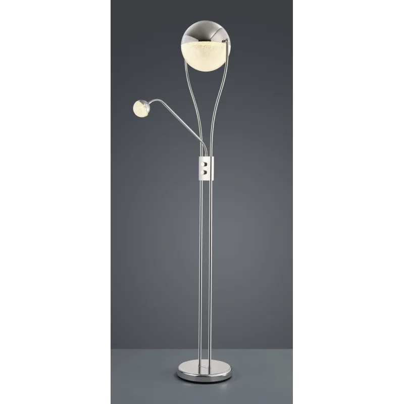 TRIO Lampadaire intérieur chrome et transparent claire CHRIS - Pas ...