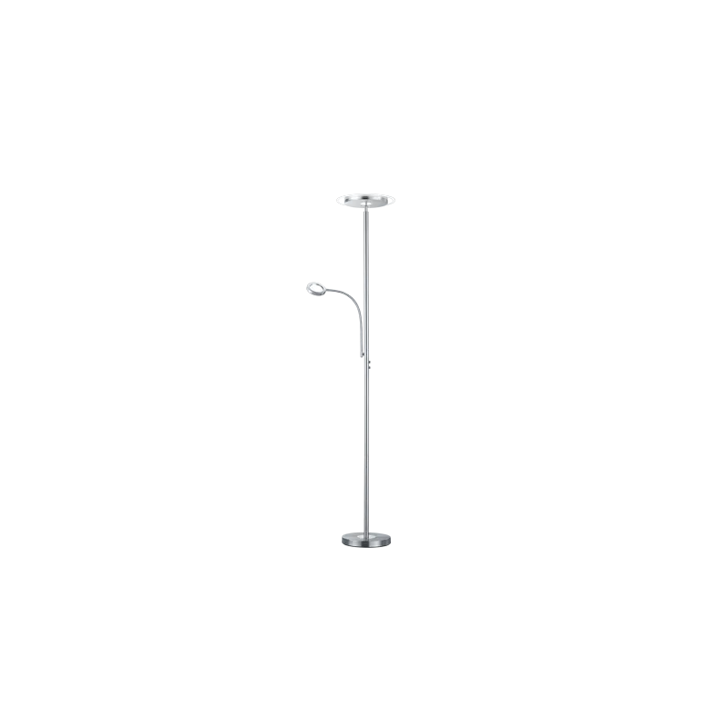 TRIO Lampadaire intérieur nickel mat et transparent claire ACKBAR -...