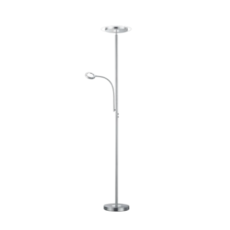 TRIO Lampadaire intérieur nickel mat et transparent claire ACKBAR -...