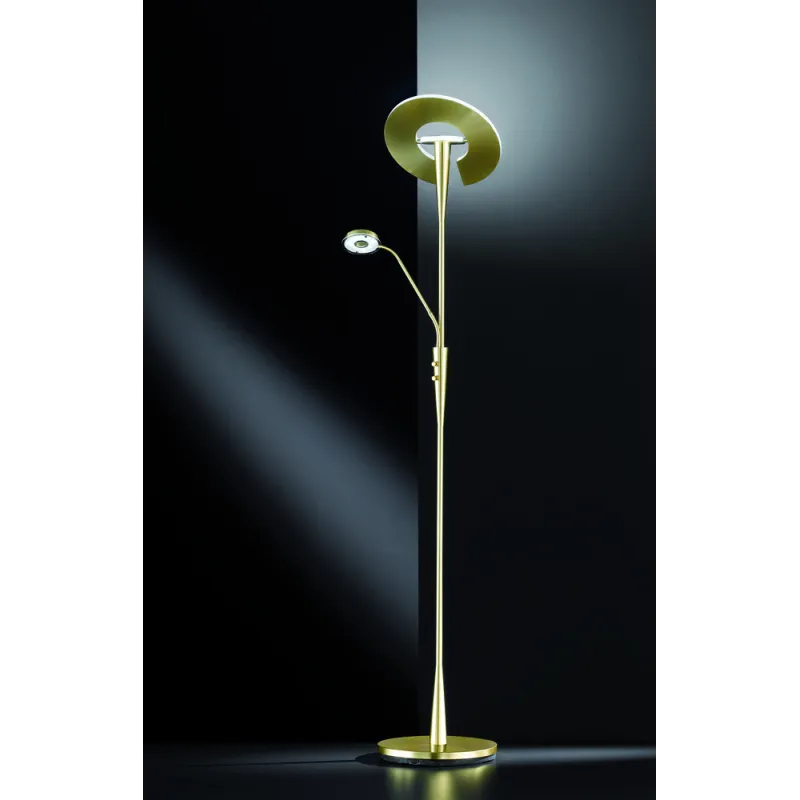 TRIO Lampadaire intérieur laiton mat QUEBEC - Pas cher