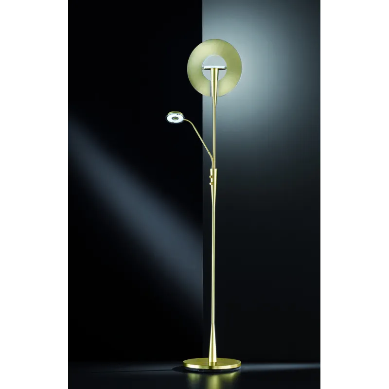 TRIO Lampadaire intérieur laiton mat QUEBEC - Pas cher