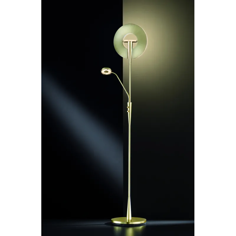 TRIO Lampadaire intérieur laiton mat QUEBEC - Pas cher