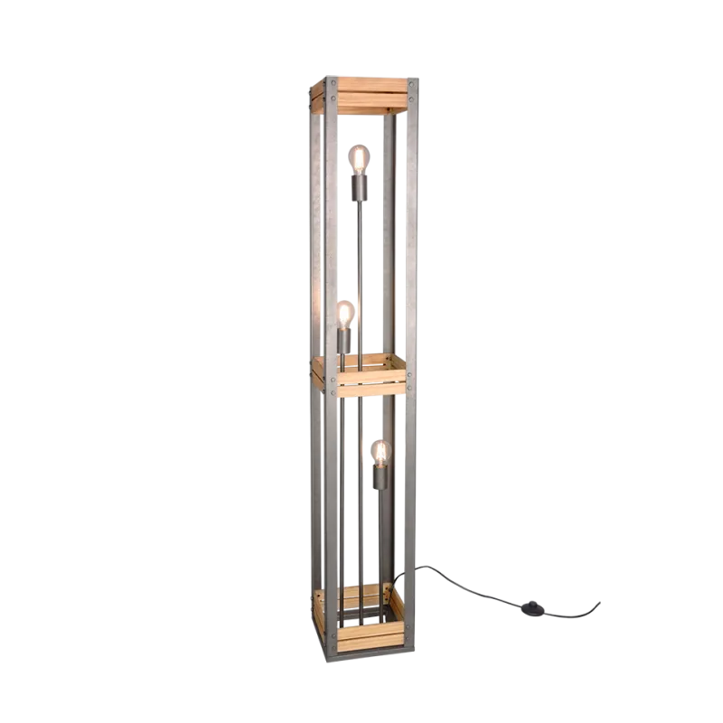 TRIO Lampadaire intérieur nickel antik KHAN - Pas cher