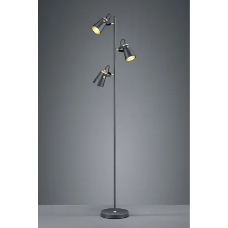 TRIO Lampadaire intérieur noir mat EDWARD - Pas cher