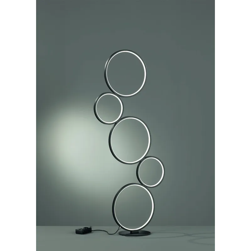 TRIO Lampadaire intérieur noir mat RONDO - Pas cher