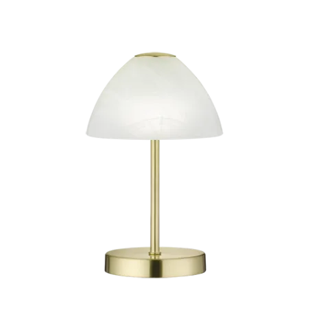 TRIO Lampe de table intérieur laiton mat et albâtre QUEEN - Pas cher