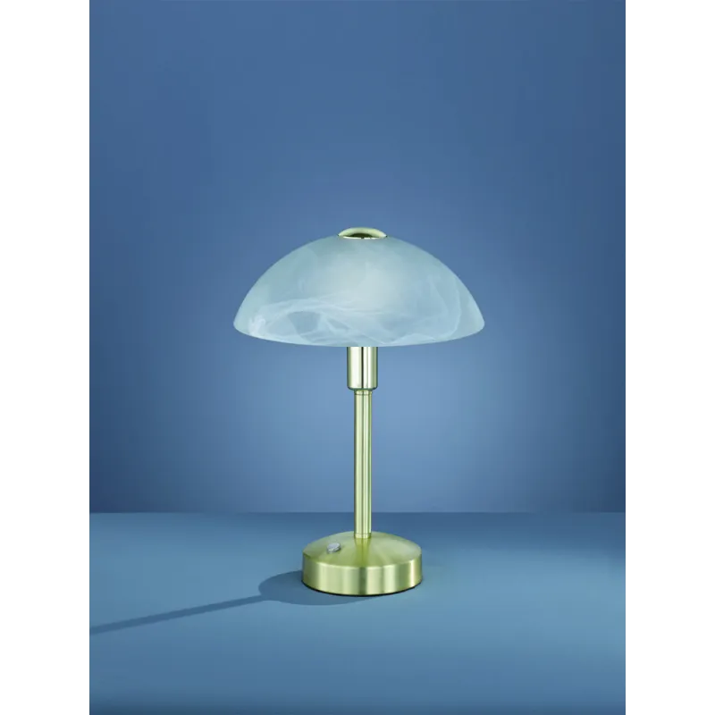 TRIO Lampe de table intérieur laiton mat et albâtre DONNA - Pas cher