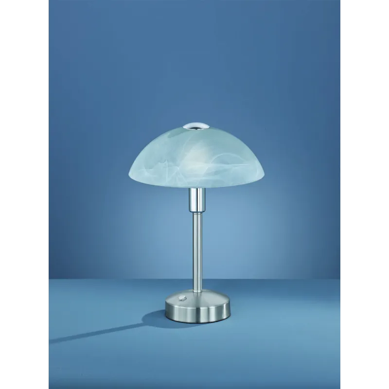 TRIO Lampe de table intérieur nickel mat et albâtre DONNA - Pas cher