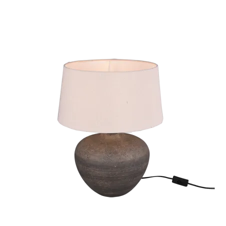 TRIO Lampe de table intérieur brun et beige LOU - Pas cher
