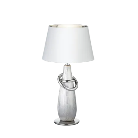 TRIO Lampe de table intérieur argent et blanc THEBES - Pas cher