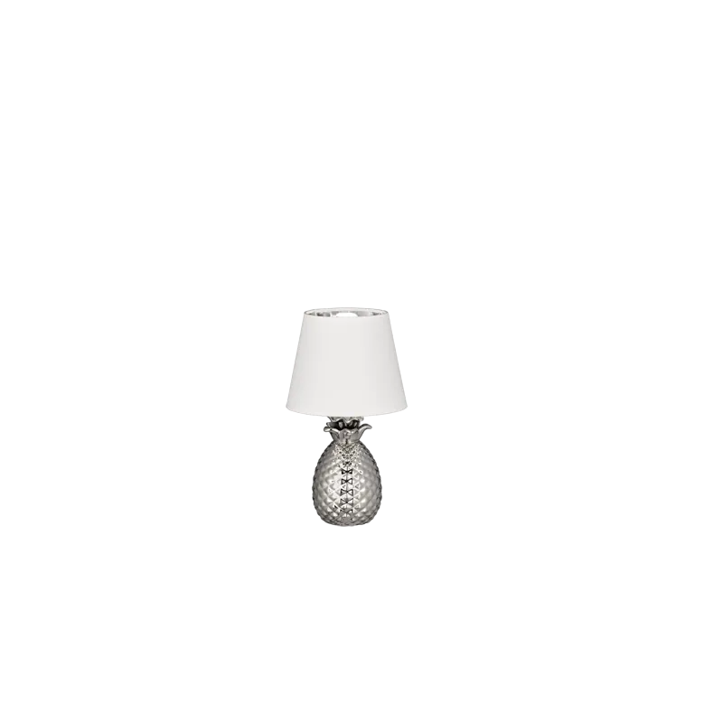 TRIO Lampe de table intérieur argent et blanc PINEAPPLE - Pas cher