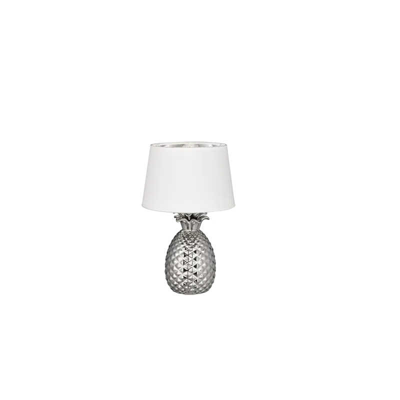 TRIO Lampe de table intérieur argent et blanc PINEAPPLE - Pas cher