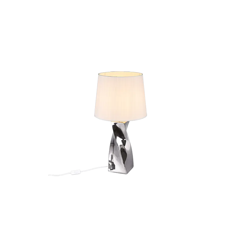 TRIO Lampe de table intérieur argent et blanc ABEBA - Pas cher