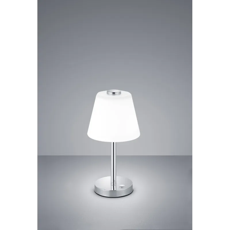 TRIO Lampe de table intérieur chrome et blanc EMERALD - Pas cher