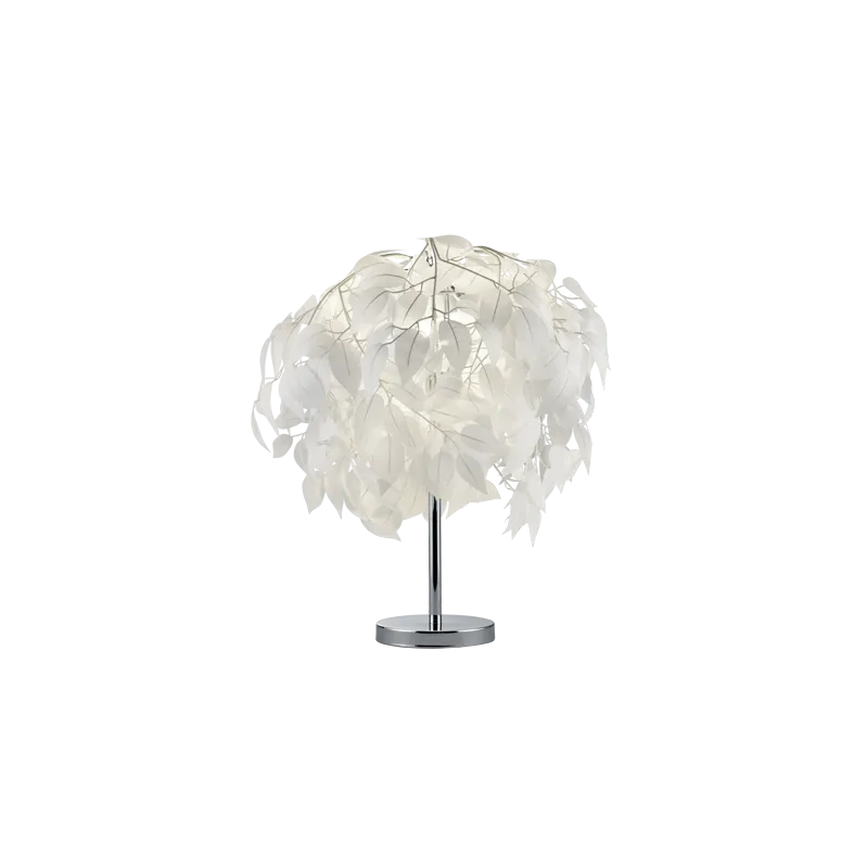 TRIO Lampe de table intérieur chrome et blanc LEAVY - Pas cher