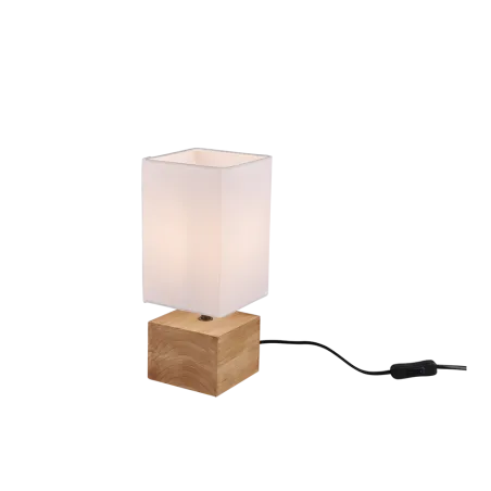 TRIO Lampe de table intérieur couleur bois et blanc WOODY - Pas cher