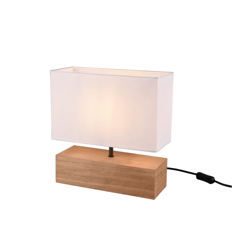 TRIO Lampe de table intérieur couleur bois et blanc WOODY - Pas cher