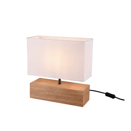 TRIO Lampe de table intérieur couleur bois et blanc WOODY - Pas cher