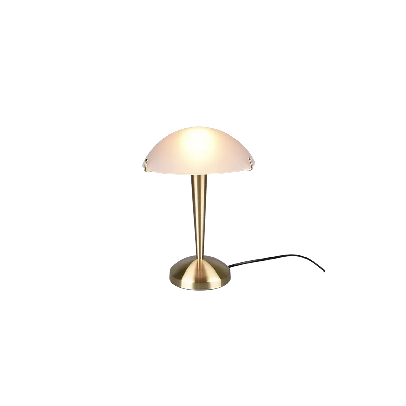 TRIO Lampe de table intérieur laiton mat et blanc PILZ - Pas cher