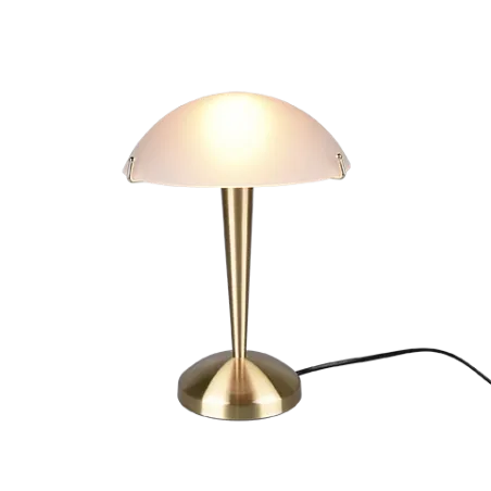TRIO Lampe de table intérieur laiton mat et blanc PILZ - Pas cher