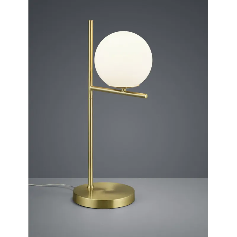 TRIO Lampe de table intérieur laiton mat et blanc PURE - Pas cher