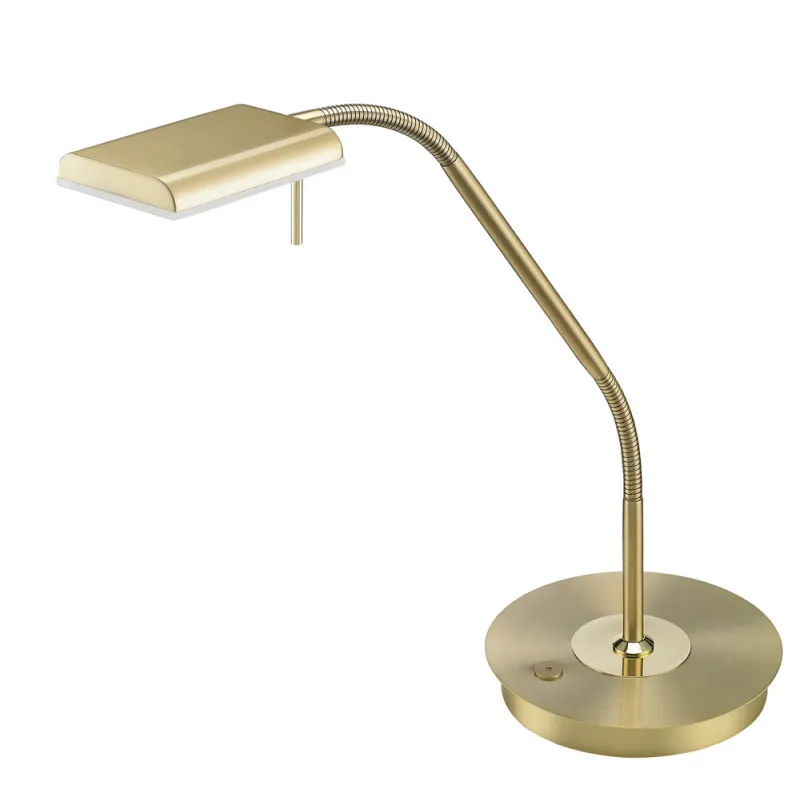 TRIO Lampe de table intérieur laiton mat et blanc BERGAMO - Pas cher