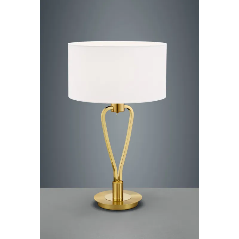 TRIO Lampe de table intérieur laiton mat et blanc PARIS II - Pas cher