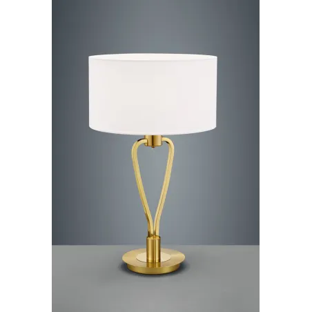 TRIO Lampe de table intérieur laiton mat et blanc PARIS II - Pas cher