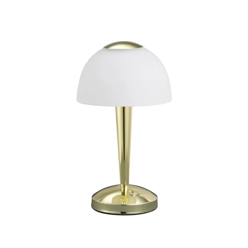 TRIO Lampe de table intérieur laiton polis et blanc VENTURA - Pas cher