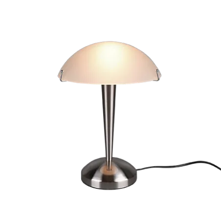 TRIO Lampe de table intérieur nickel mat et blanc PILZ - Pas cher