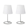 TRIO Lampe de table intérieur nickel mat et blanc TWIN - Pas cher