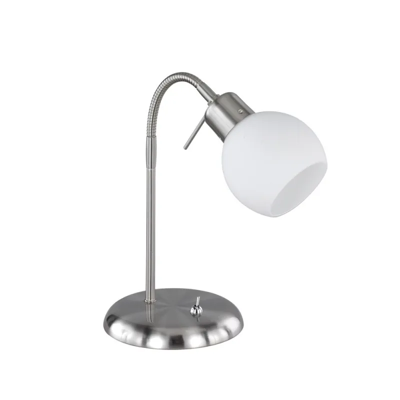 TRIO Lampe de table intérieur nickel mat et blanc FREDDY - Pas cher