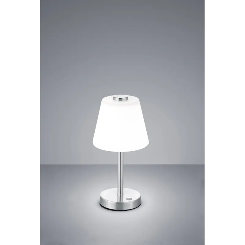TRIO Lampe de table intérieur nickel mat et blanc EMERALD - Pas cher