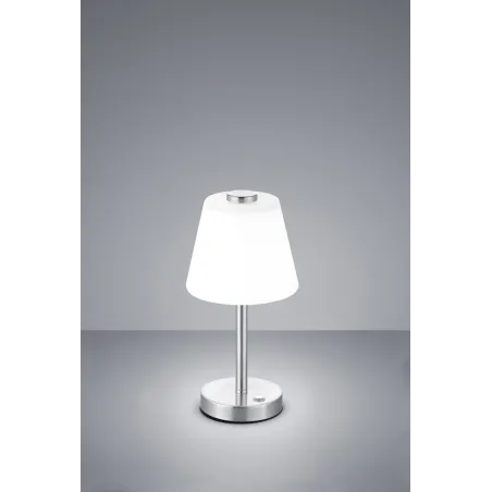 TRIO Lampe de table intérieur nickel mat et blanc EMERALD - Pas cher