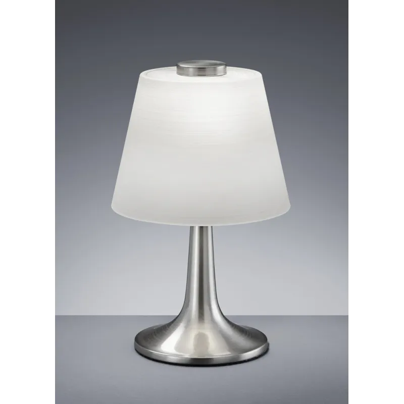 TRIO Lampe de table intérieur nickel mat et blanc MONTI - Pas cher