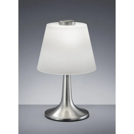 TRIO Lampe de table intérieur nickel mat et blanc MONTI - Pas cher