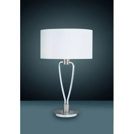 TRIO Lampe de table intérieur nickel mat et blanc PARIS II - Pas cher