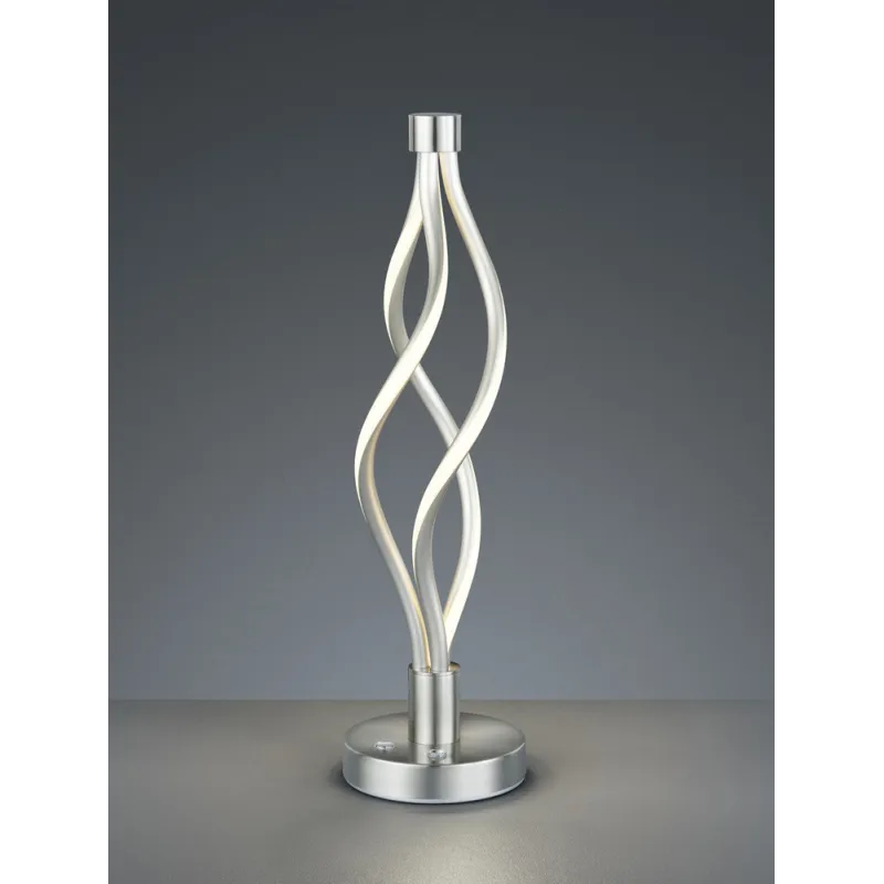 TRIO Lampe de table intérieur nickel mat et blanc LOOP - Pas cher