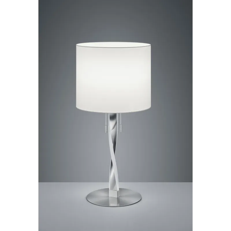 TRIO Lampe de table intérieur nickel mat et blanc NANDOR - Pas cher