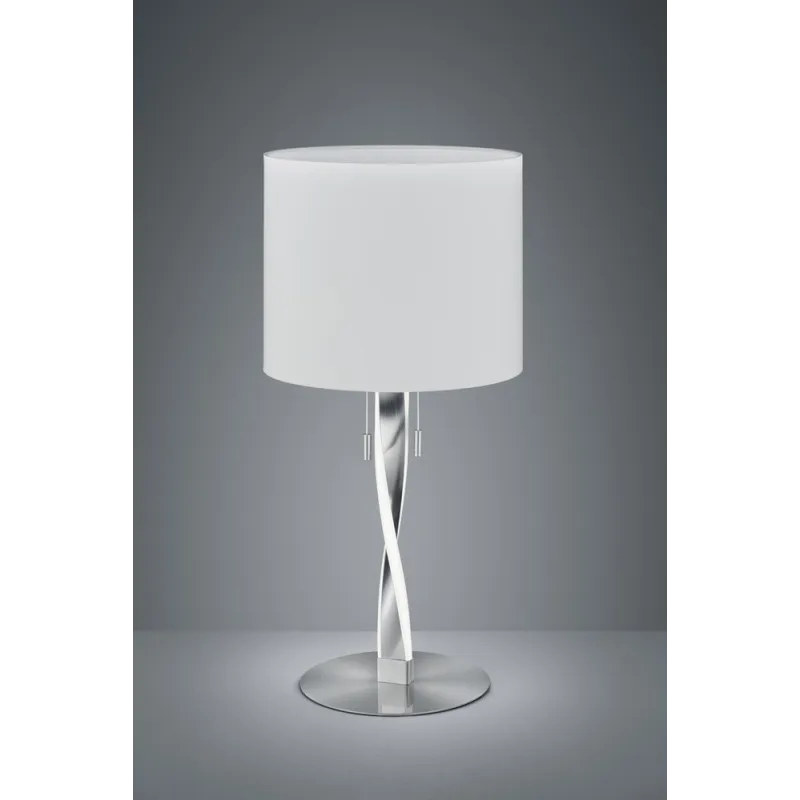 TRIO Lampe de table intérieur nickel mat et blanc NANDOR - Pas cher