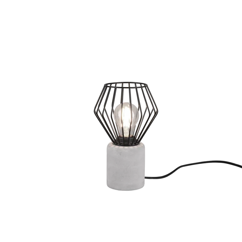 TRIO Lampe de table intérieur noir mat et couleur beton JAMIRO - Pa...