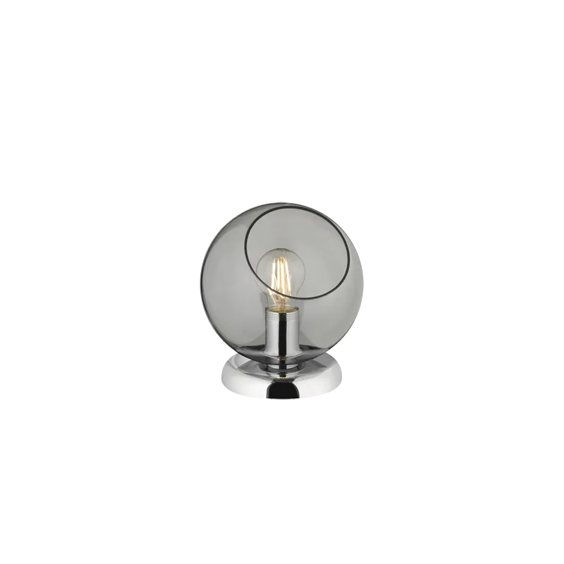TRIO Lampe de table intérieur chrome et fumé CLOONEY - Pas cher